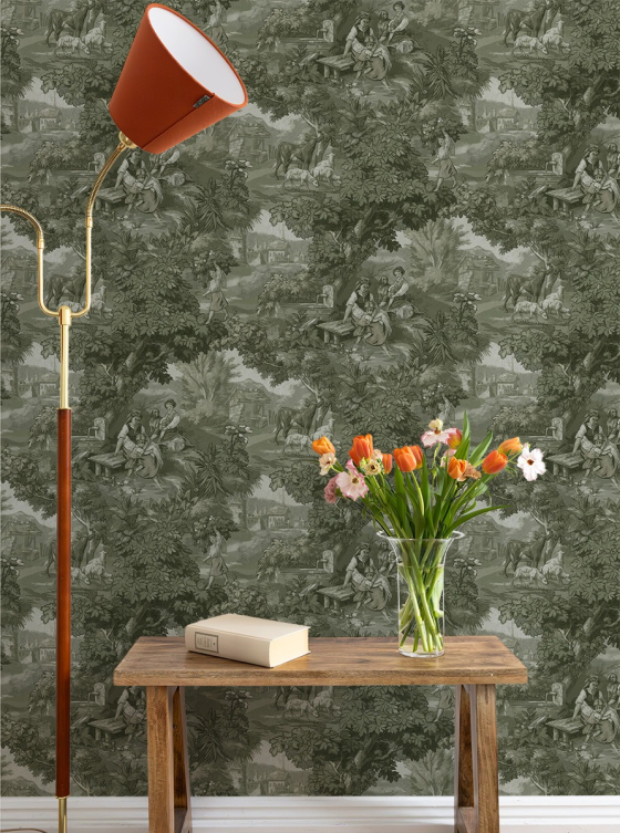 Vintage Landscape, Antique green
