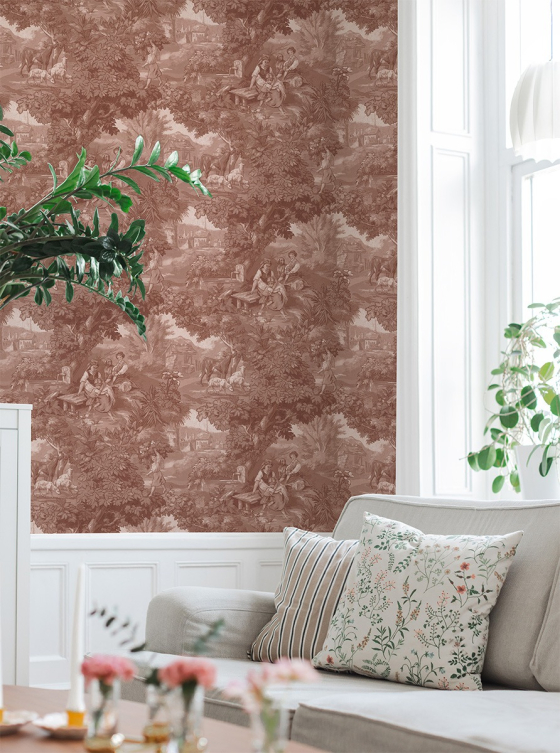 Vintage Landscape, Antique red