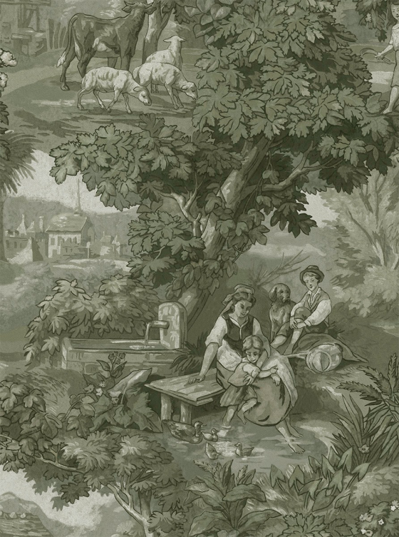 Vintage Landscape, Antique green