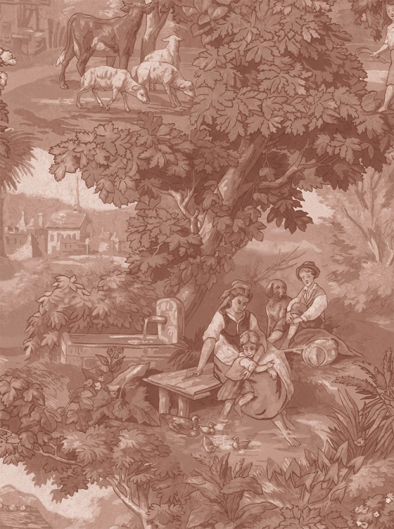 Vintage Landscape, Antique red